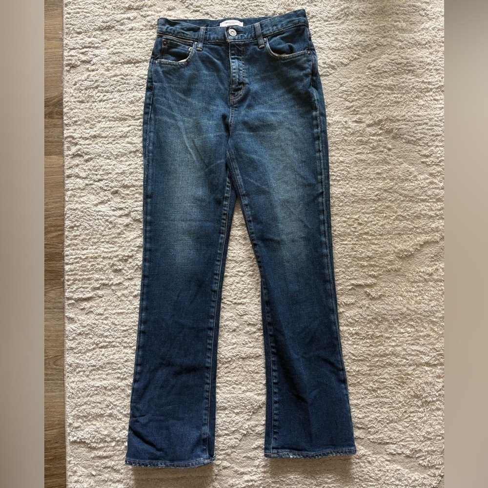 Moussy Vintage Howa Distressed high-waisted straight-leg jeans Size 25
